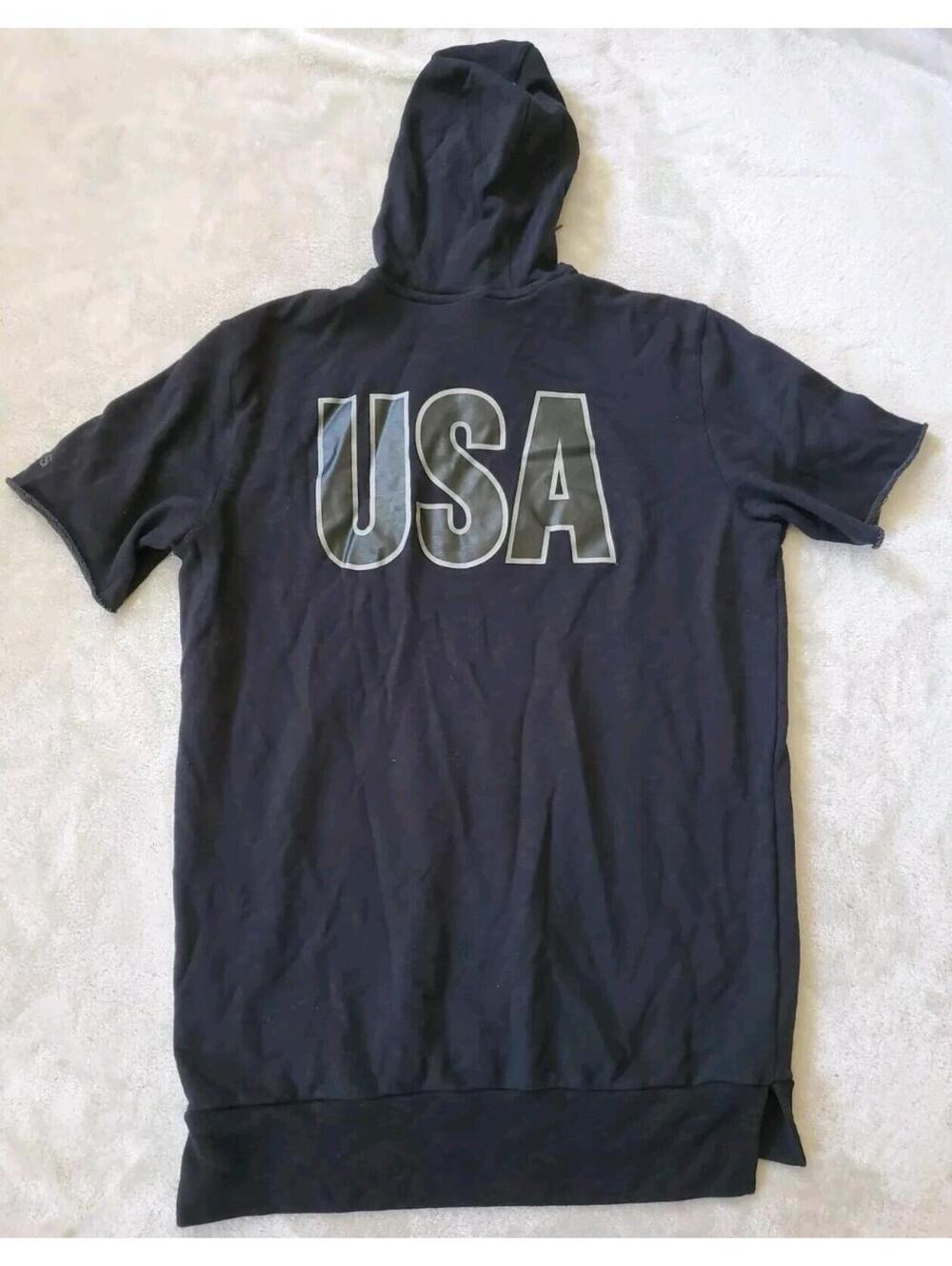 Adidas Men's USA Volleyball Team Short Sleeve Black Hoodie CV9561 Large